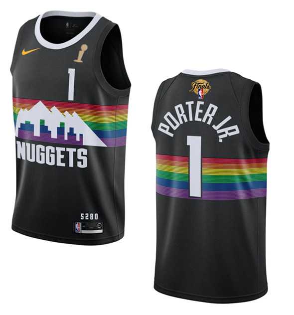 Men's Denver Nuggets #1 Michael Porter Jr. Black 2023 Finals Champions City Edition Stitched Basketball Jersey,We sell and wholesale Men's Denver Nuggets #1 Michael Porter Jr. Black 2023 Finals Champions City Edition Stitched Basketball Jersey on line form chian!